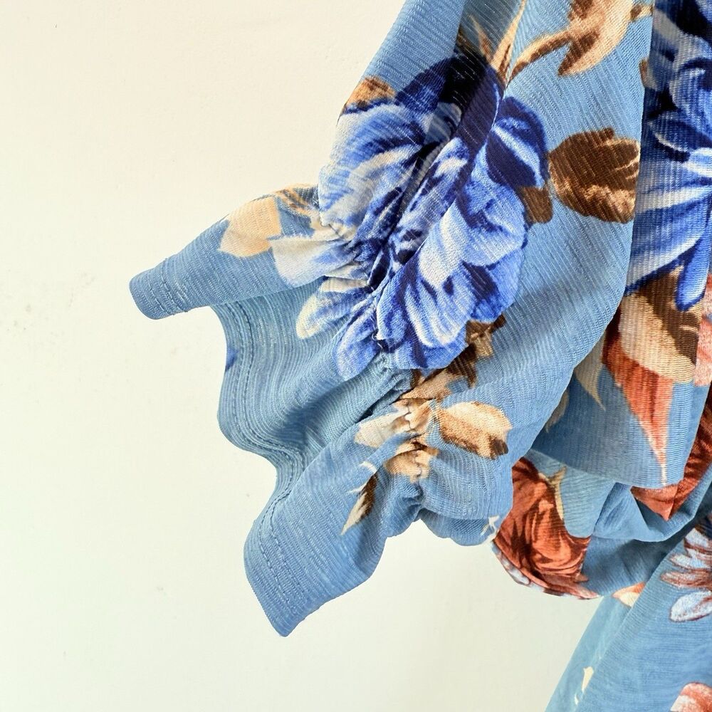 NEW DEAR SCARLETT Women's L Lizzy Long Sleeve Floral V-Neck Blouse - Picture 6 of 12